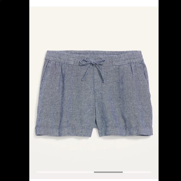 Mid-Rise Linen Blend Shorts - Picture 3 of 9